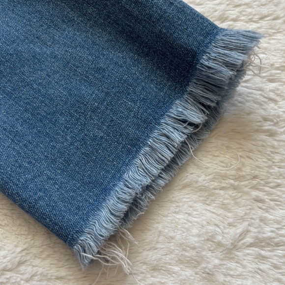 Flying Monkey Distressed Blue Women's Jeans with Frayed Cuff at Bottom - Picture 2 of 8